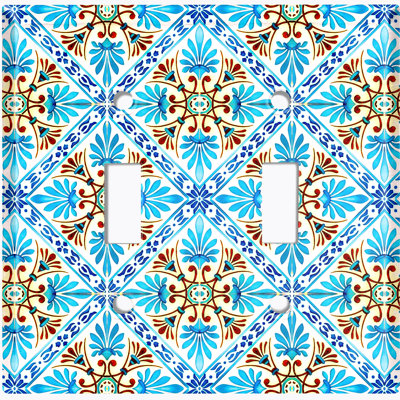 Patterned 2 - Gang Toggle Light Switch Standard Wall Plate