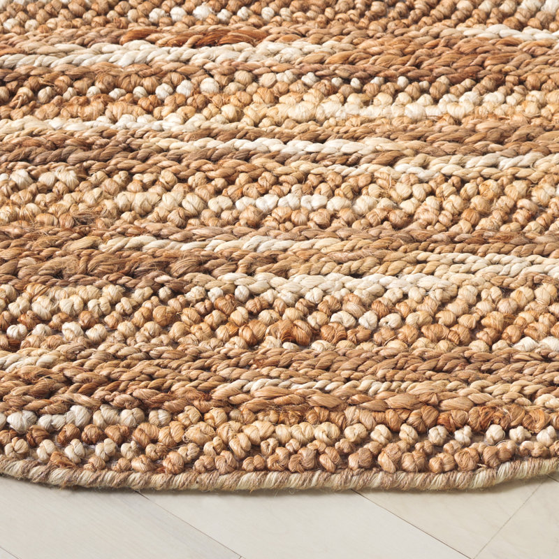 Natural Fiber Couture 101 Hand Loomed Jute/Cotton Rug in Natural, Round 6'