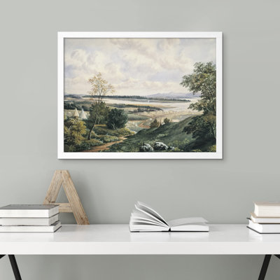 "Campagne champ vert émeraude" sur papier