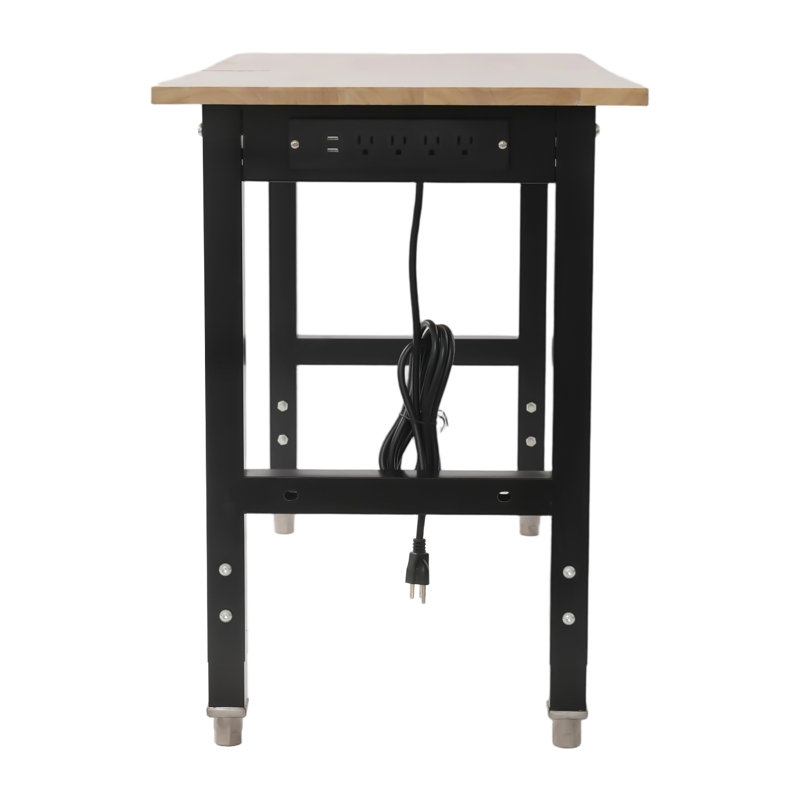 Workbench With Power Outlet-Adjustable Height Range: 31.5-39.3 In, 39.3" H x 48" W x 20" D
