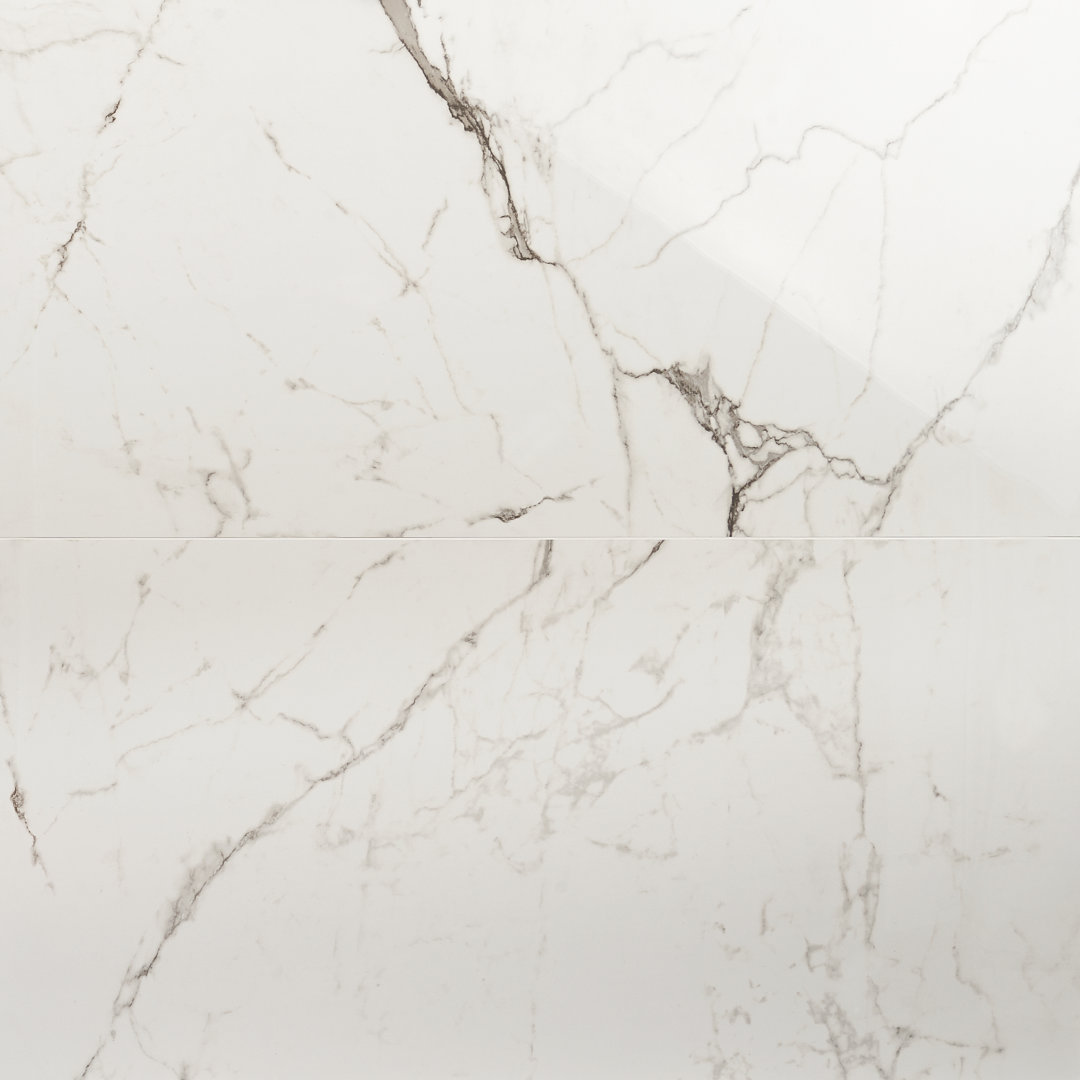 24" x 47" Polished Marble Look Porcelain Floor and Wall Tile (15.5 Sq. Ft. / Case) Bond Tile 
