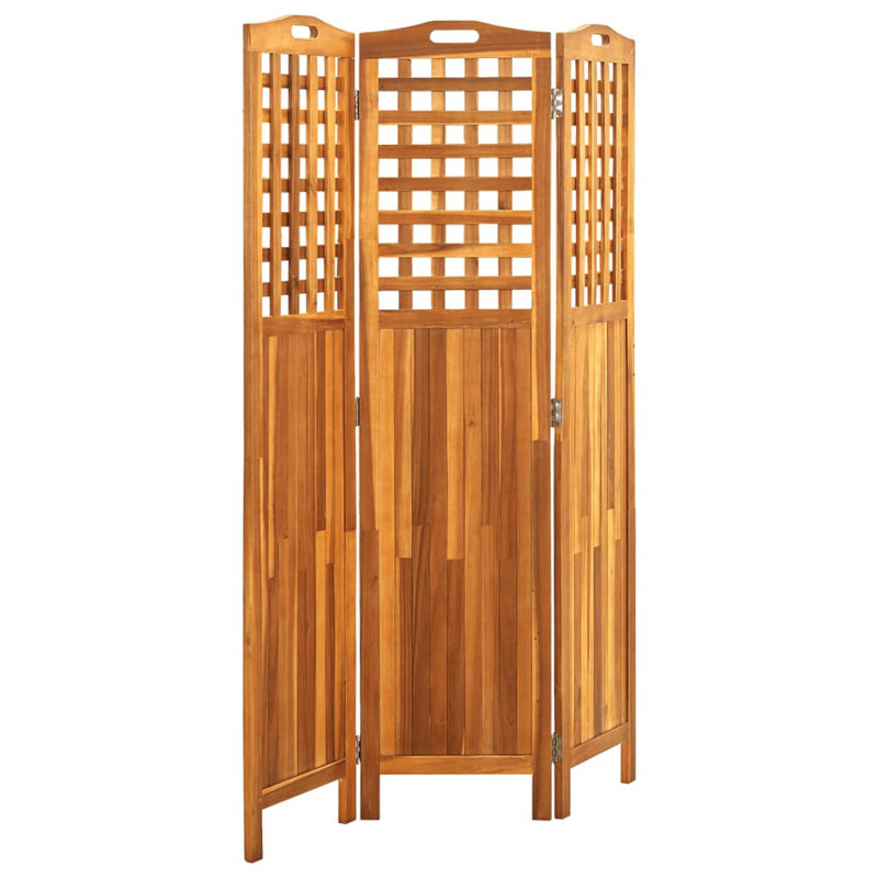 Paravent autoportant en bois massif acacia, L 47,6 po x P 0,8 po x H 66,9 po