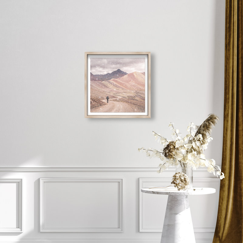 On My Way Print by Oliver Gal, Natural Oak Shadowbox, 21.5"H x 21.5"W