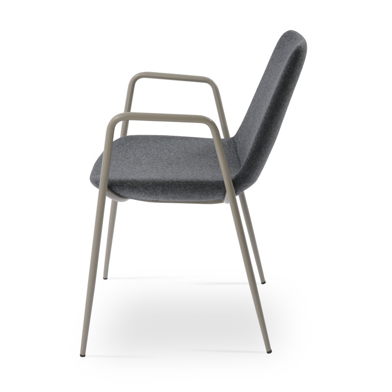 Chaise rembourrée Eiffel, Rouge, Laine argentée