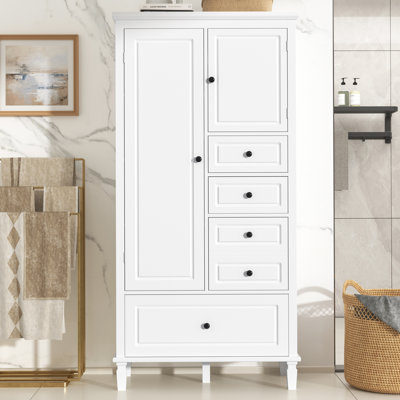 Armoire de salle de bain autoportante 61,8 po Levi