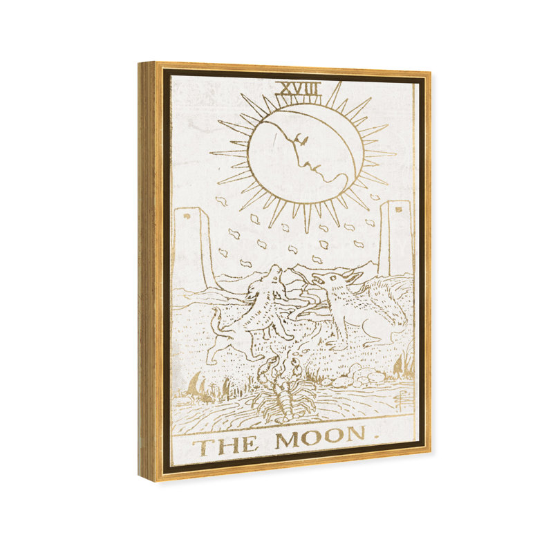 Impression d’art graphique sur toile tendue de luxe the Moon, Cadre doré, H 36 po x l 24 po