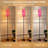 68.5" Standing Floor Lamp Vibrant Hot Pink Fuchsia Neon Purple blurred motion Abstract light Dimmable Metal Pole Lamp with Linen Lampshade LED Bulb Included