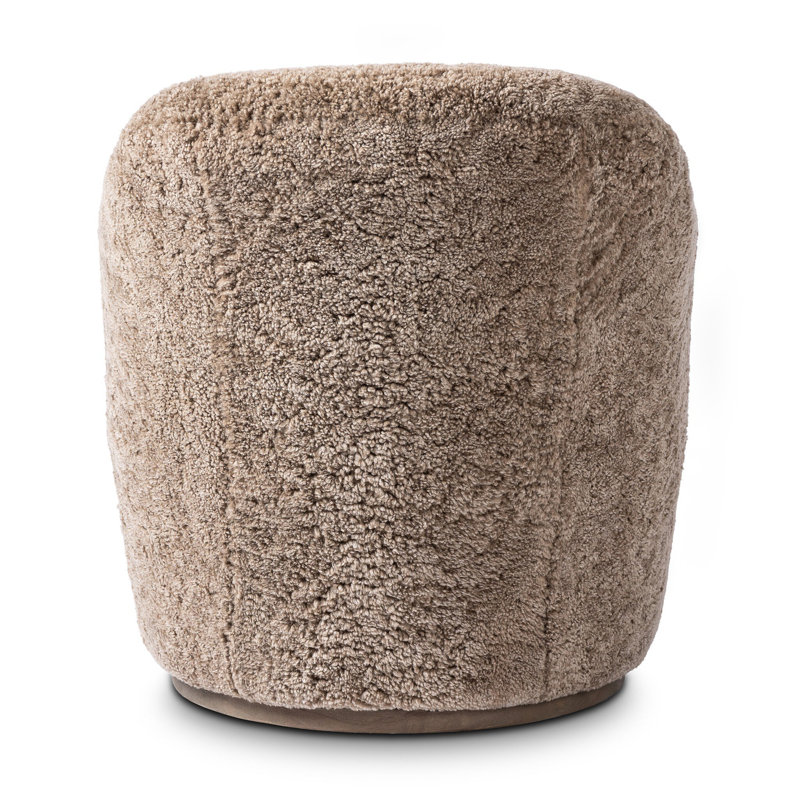 Aurora Swivel Chair, Taupe Shearling