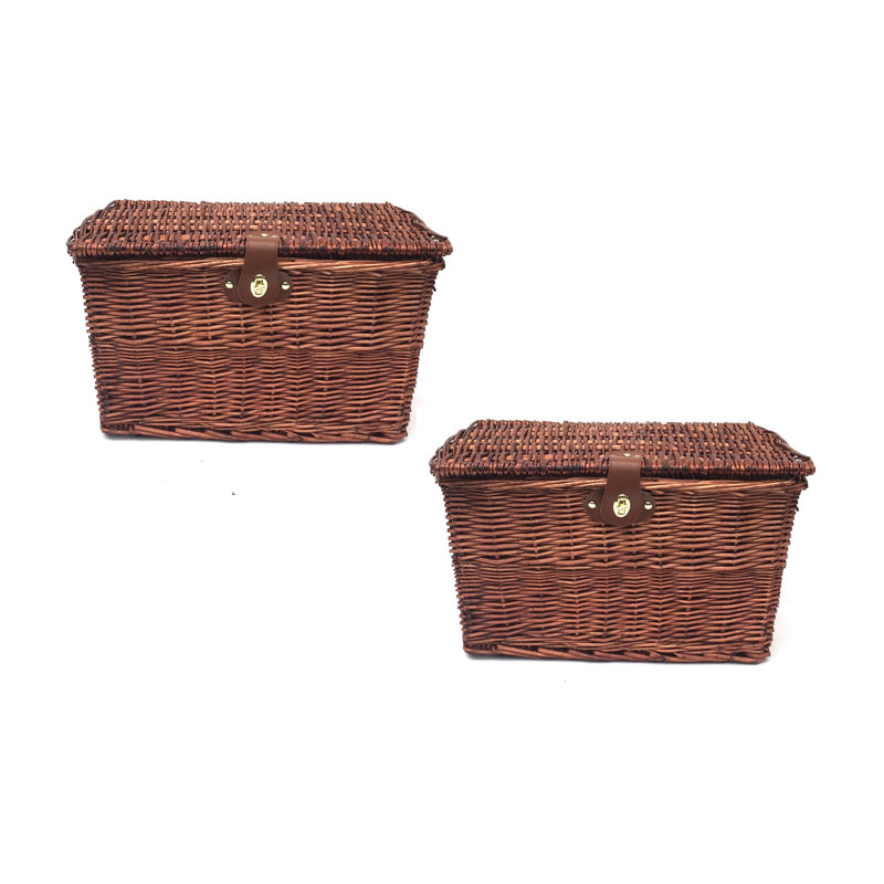 Brambly Cottage Wicker Decorative Basket, 12cm H x 30cm W x 23cm D, Oak