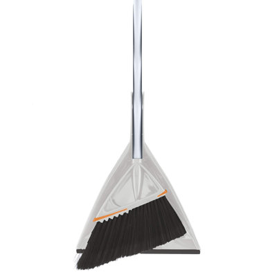 Superio Angle Broom with Dustpan Set, Sharply Angled Bristles to Reach Narrow Spaces, Clip On Dust Pan Included,48” Handle
