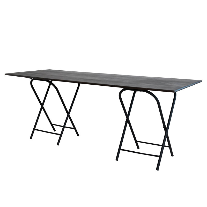 Table pliante en bois récupéré et en métal