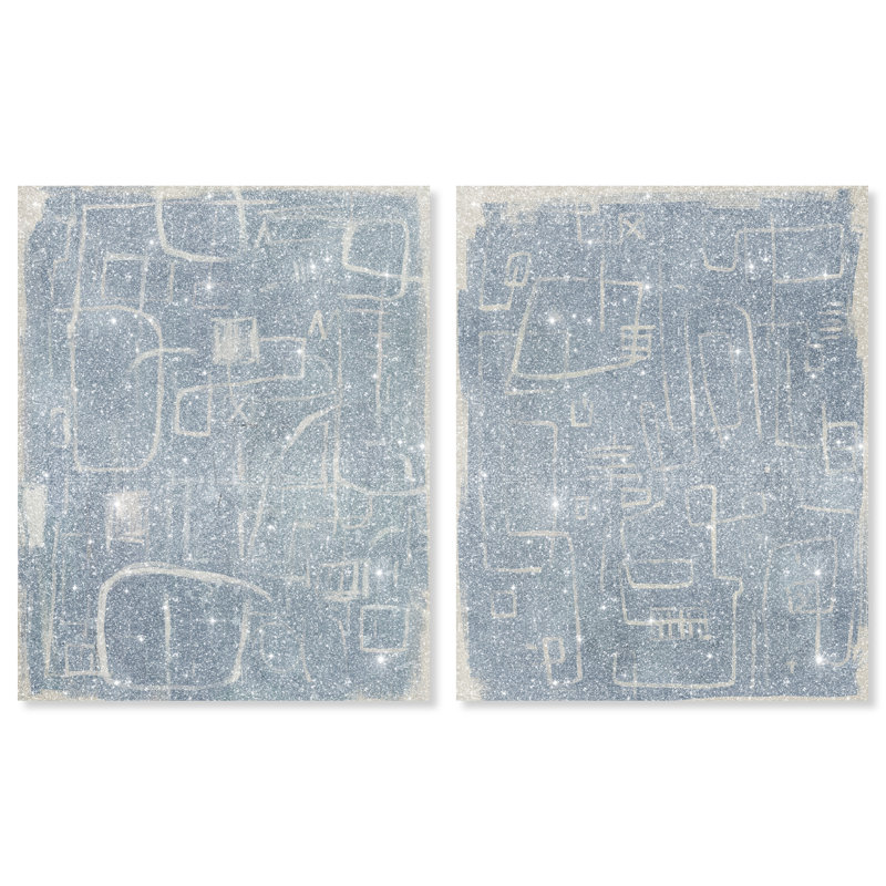 Lines and Ideas Set Canvas Abstract Print by Oliver Gal, Black Frame, 16 x 20, 30"H x 36"W, Gallery Wrapped