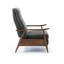 Fauteuil inclinable Saugus en tissu anthracite avec accoudoirs en bois de châtaignier