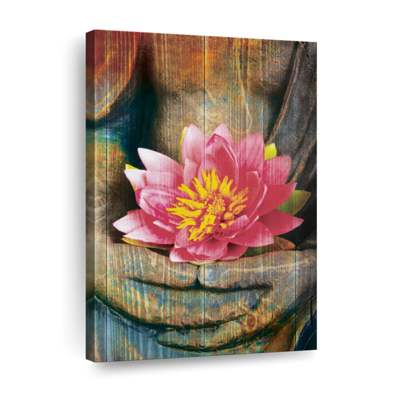 Lotus Buddha Hand - reproduction sur toile tendue, H 48 po x l 32 po x P 1,25 po