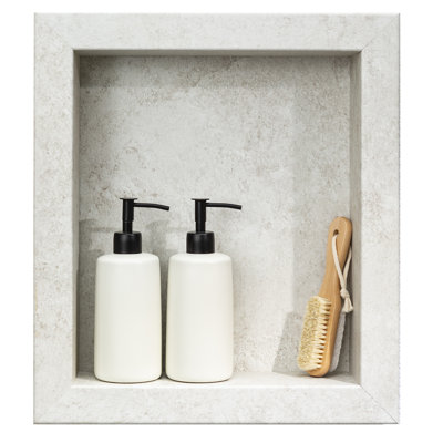 Palisade 17.5 in. x 15.5 in. Vinyl Waterproof Shower Niche Insert