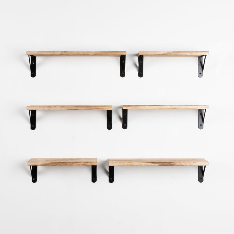 Aighleigh 6 Piece Wood Bracket Shelf