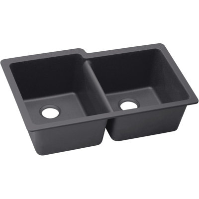 Quartz Luxe 33" L x 21" W Double Basin Undermount Kitchen Sink