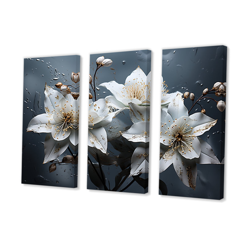 Ensemble de salon mural Orchidées émotives, H 32 po x l 48 po x P 1 po