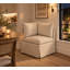 Chaise rembourrée avec roulettes et housse de coin amovible-136072468-136072469