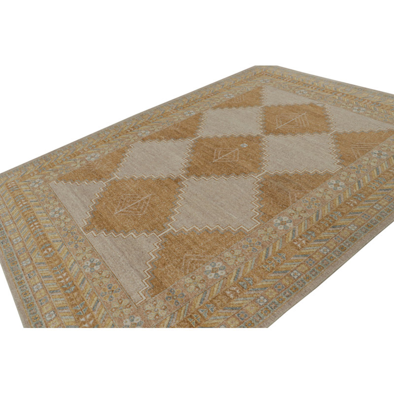 Distressed Homage Hand Knotted Wool Animal Print Area Rug, Rectangle 5' x 7'