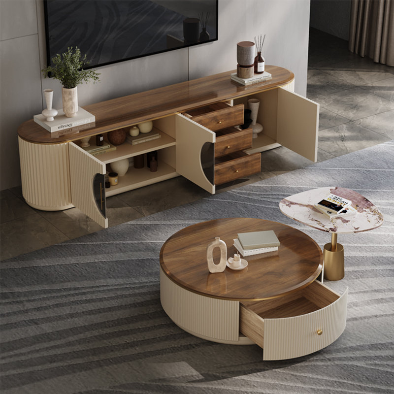 TV stand paired with coffee table