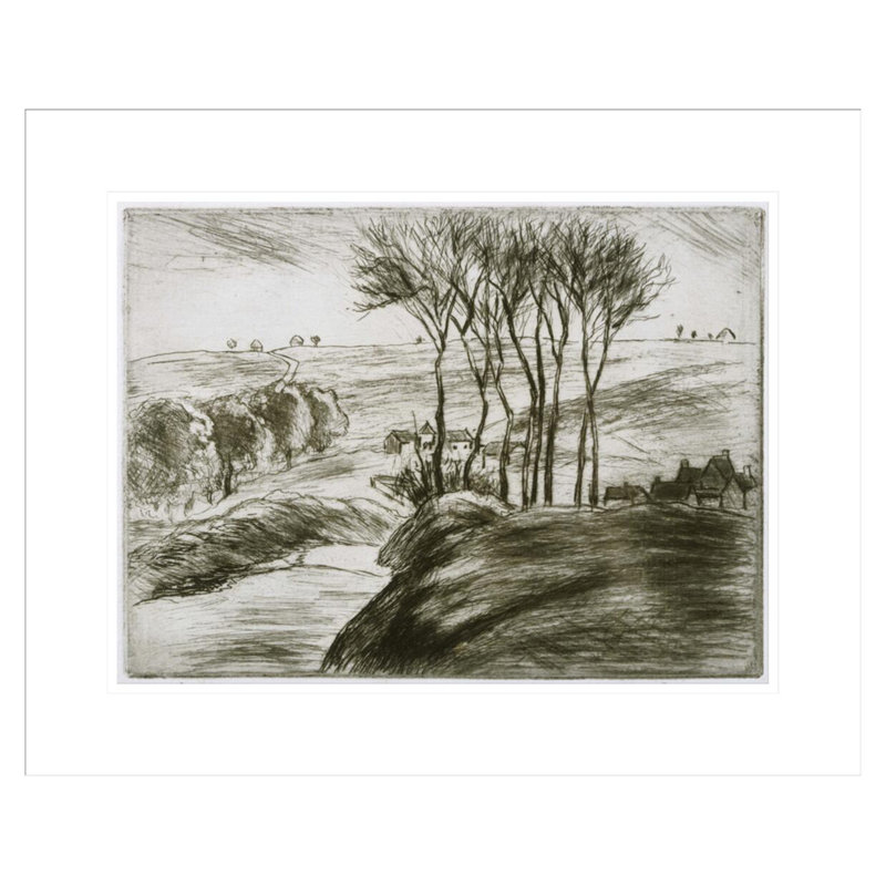«Landscape Near Osny (State II)» par Camille Pissarro, impression giclée encadrée, H 17,59 po x l 21,75 po