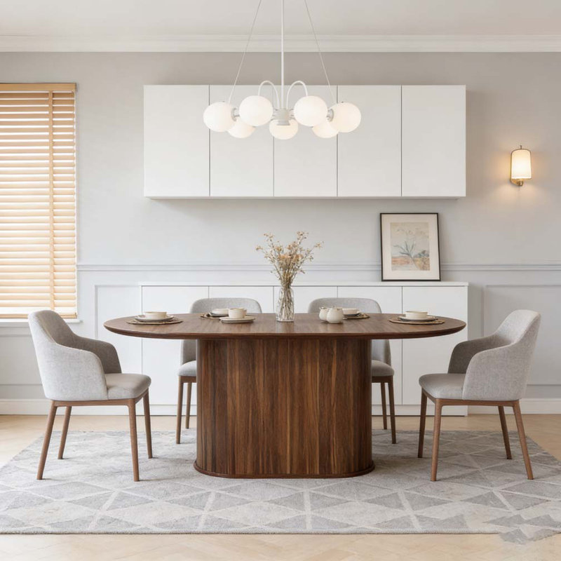 55.11"-70.86" Extendable Dining Table, Walnut