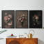 Impression florale rétro CXI - Toile tendue avec châssis sur mesure - 3 pièces-2006180000