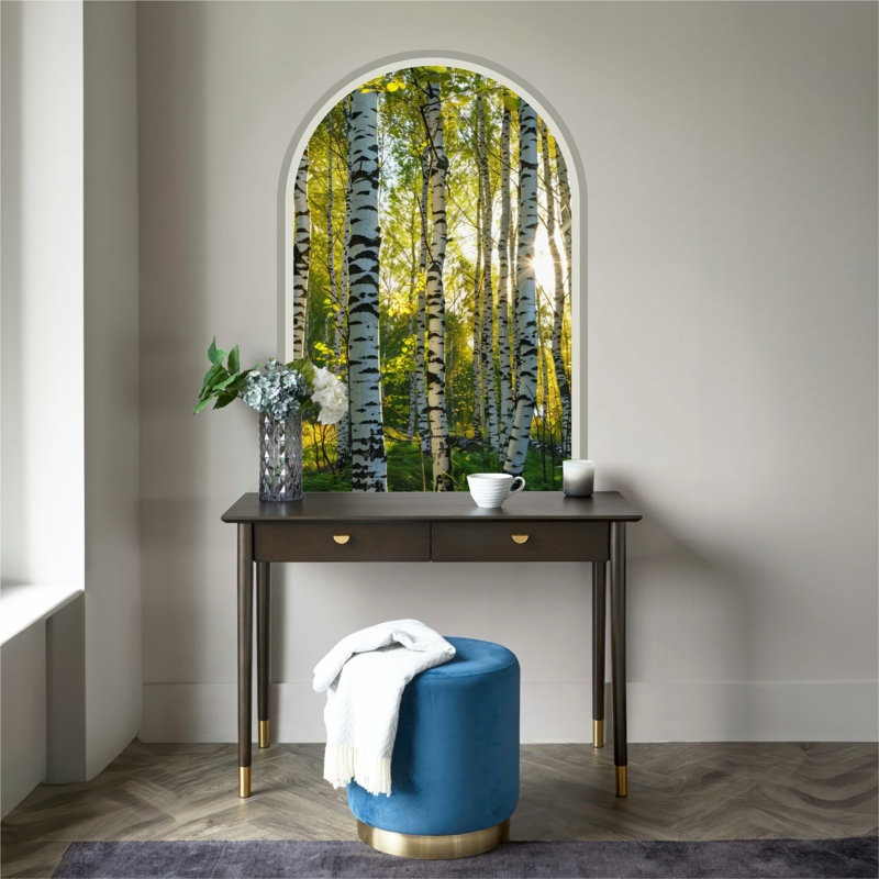 Adhésif décoratif pelez et collez, bouleaux amovibles sans dommages, H 48 po x l 28 po