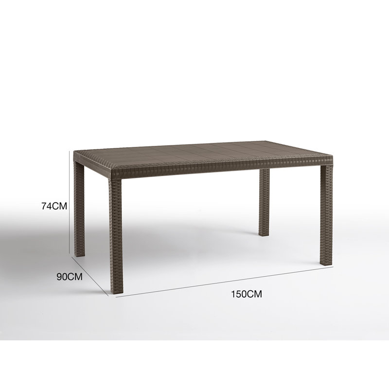Outdoor Table Giove, Rectangular Table, Rattan Effect, 150x90h74 cm, Brown