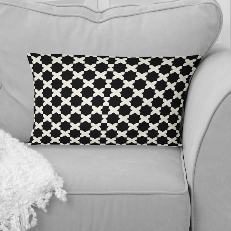 Coussin noir moderne Houndstooth IV - Modern