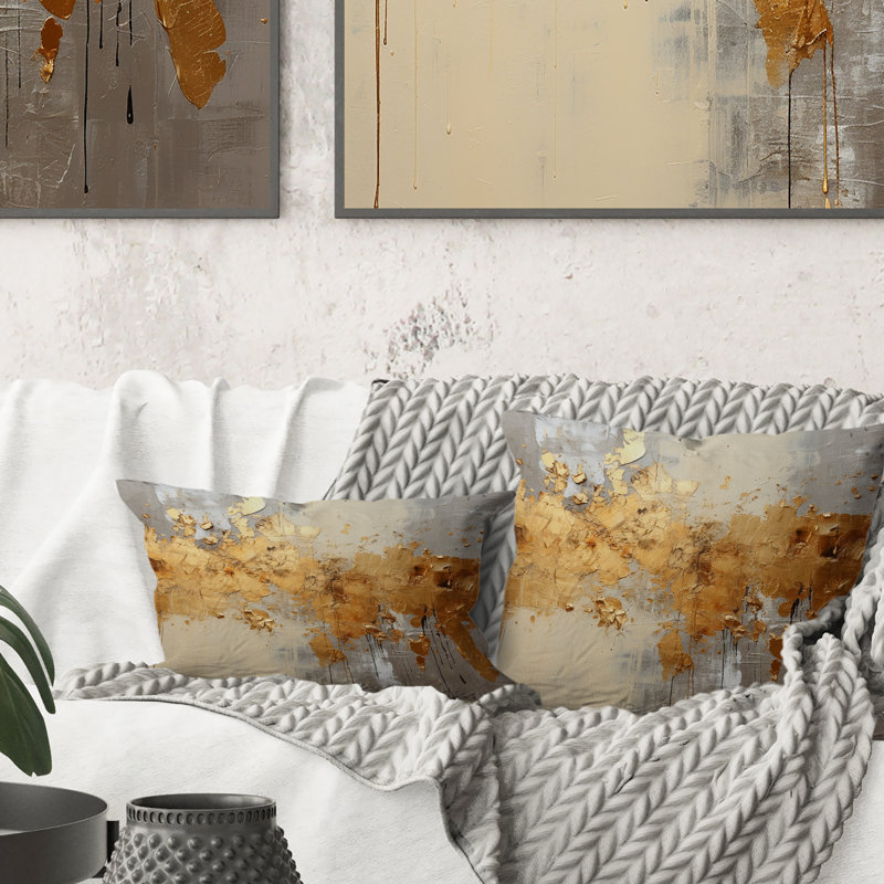 Coussin Golden Gleam V - Abstract Collages