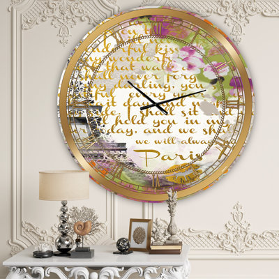 Avec grande horloge murale traditionnelle With Love From Paris 1