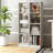 5 Tiers 4-Cube Narrow Bookshelf With 4 Anti-Tipping Kits