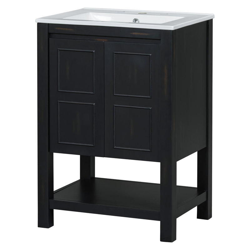 Petit meuble-lavabo avec lavabo en céramique
