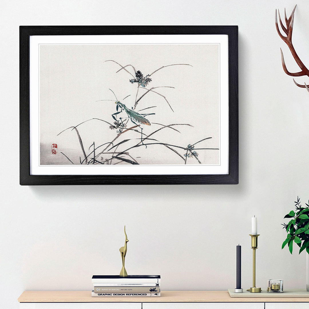 A Grasshopper by Kono Baireir - Picture Frame Painting Print
