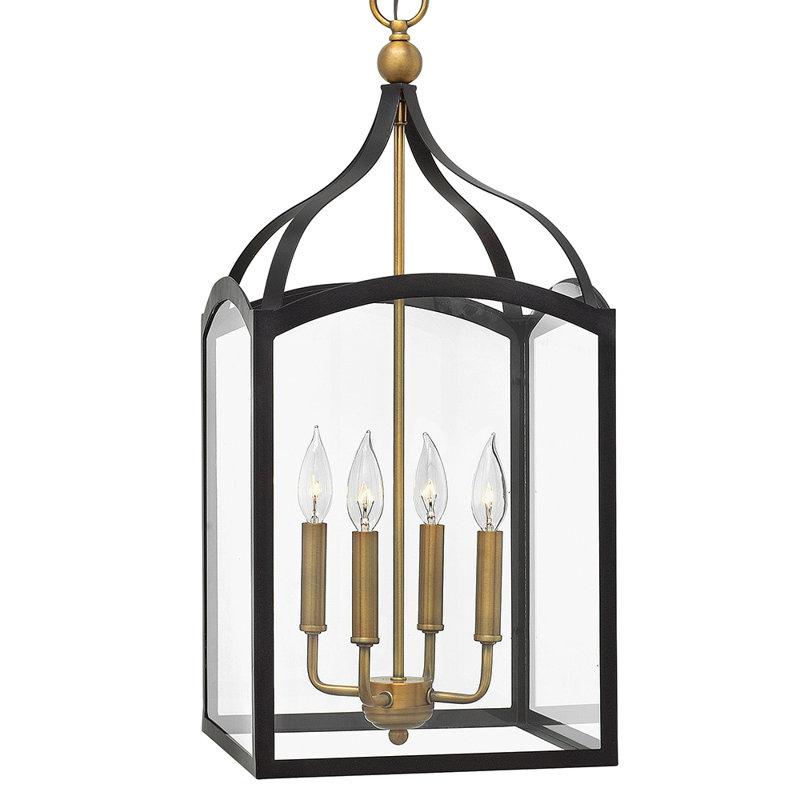 Hinkley 4-Light Open Frame Foyer Chain-Hung Rectangle Chandelier, Bronze
