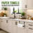 Basicwise Hanging Paper Towel Holder Over-the-Cabinet Door Organizer Rack Space-Saving Kitchen and Under-Sink Storage Solution for Standard Rolls with Easy Access for Home Office and Everyday Use