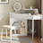 Corner Makeup Vanity Desk With Adjustable Folding Mirror, 3-color Led Lighting, Adequate Storage And Stool