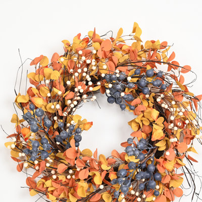 24" Handcrafted Eucalyptus Thanksgiving Wreath