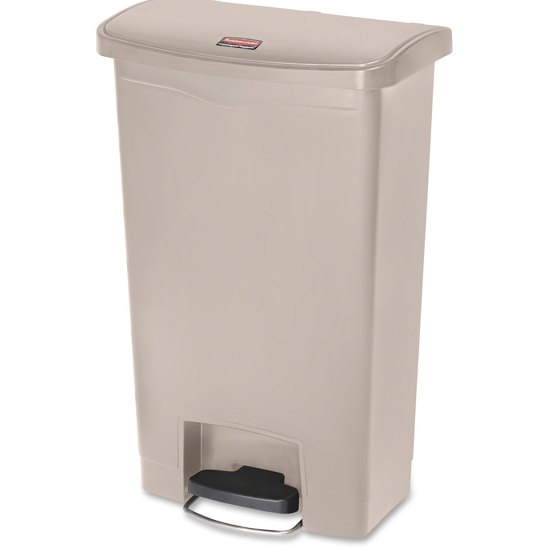 Slim Jim Plastic Step On Kitchen Trash Can - 13 Gallons Rubbermaid Commercial Products