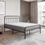 Structure de lit plateforme en métal, tête de lit / pied de lit de style victorien / rangement sous le lit / pas de sommier nécessaire / double-308870216