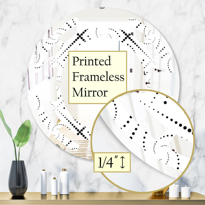 Miroir mural géométrique sans cadre, 31,5 po x 31,5 po