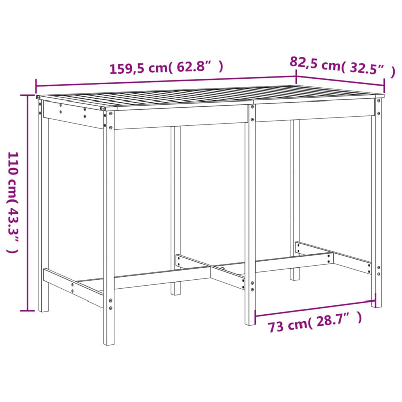 Auggie Brayden Studio Bar Set with Wood Frame and Solid Wood Outer Material, Brown