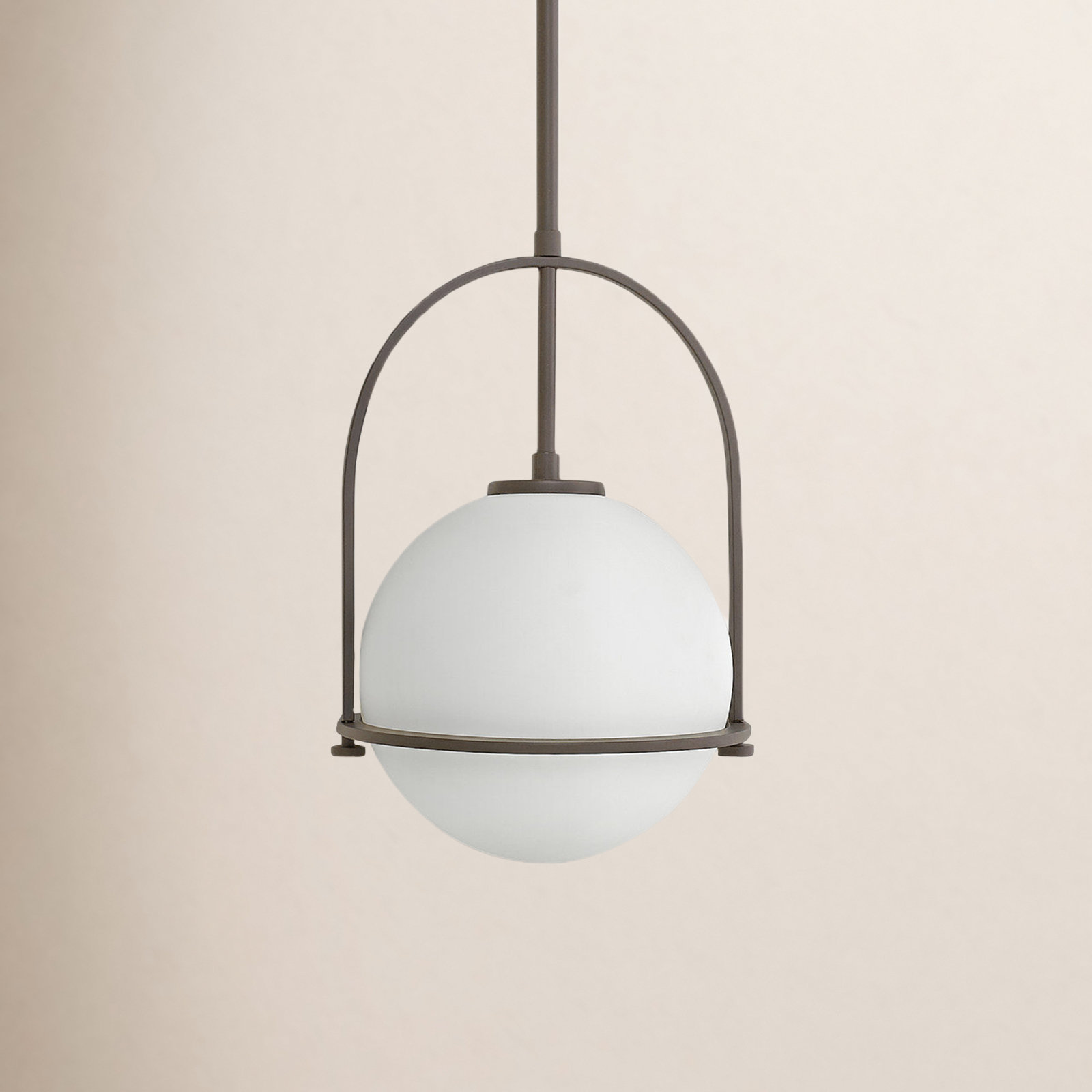 Arie 1-Light Steel Pendant with Globe Shade, 17" H x 11.5" W x 11.5" D, Buckeye Bronze