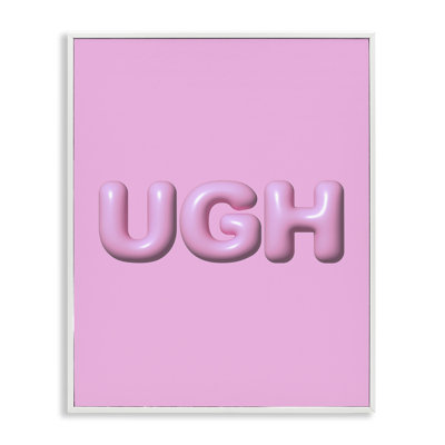  «Pink Ugh Balloon Letters», art de la giclée encadrée par House of Lulu