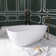 59 In. X 31 In. Solid Surface Freestanding Flatbottom Soaking Bathtub