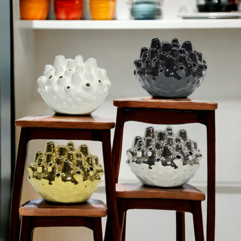 Vase de table en céramique Chimereze, Noir