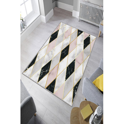 Non-Slip Hall Carpet, 3.3 x 9.8 ft, 100% Polyester, 0.4 in Pile Height, Antibacterial & Machine Washable | 3D Digital Print, Durable Woven Design, Perfect for Home & Office, Easy Care & Maintenance