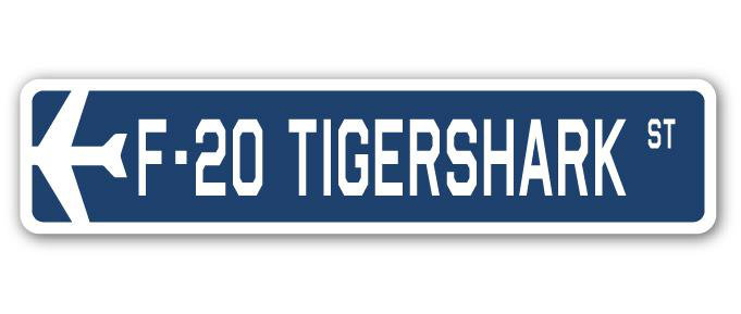 Plaque de rue militaire en aluminium Barbeau F-20 Tigershark Air Force, H 8 po x l 36 po x P 1 po